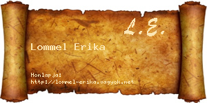 Lommel Erika névjegykártya